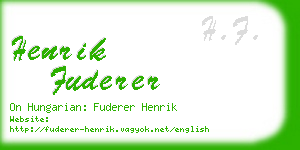 henrik fuderer business card